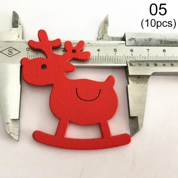 Festive Delight: 10-Piece White & Red Wooden Christmas Boho Ornaments Set – Spirit & Rebel