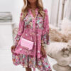 S2e8f0cd465124ddbb890f5fac4b6e95at Spirit and Rebel Boho Ruffle Long Sleeve Loose Dress