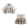 Free Your Mind Embroidered Boho Skirt and Top 2 Piece Set