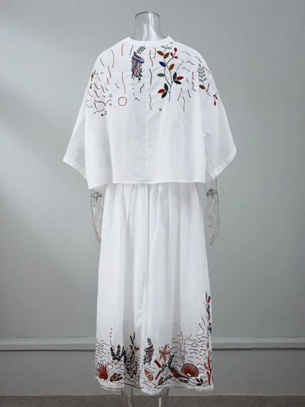 Free Your Mind Embroidered Boho Skirt and Top 2 Piece Set