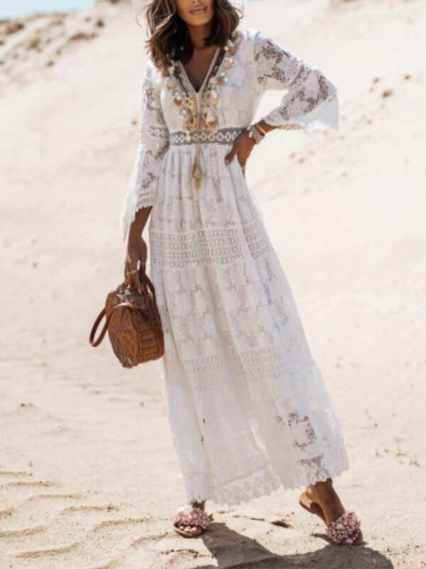 S35fc6a526b68444d808db5c16a670c12L Boho Spirit White Maxi Dress