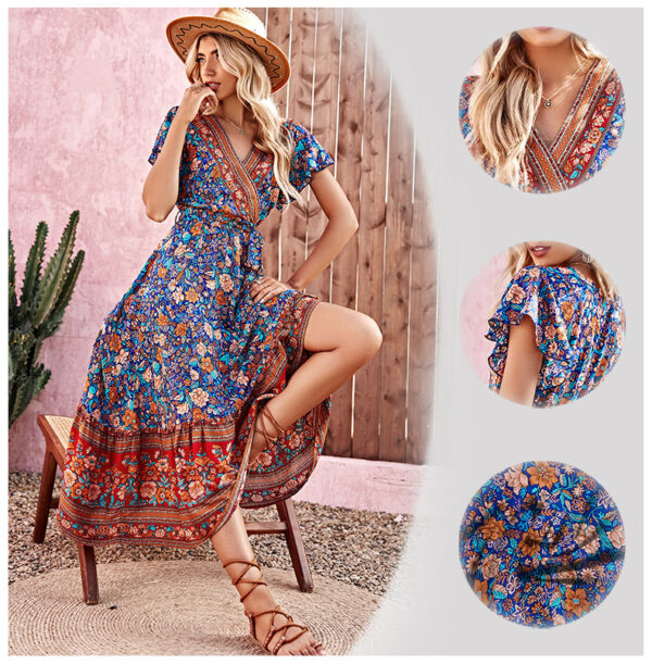 S36e7e2b00f404caeb927a6ec32696096o Meadow Dreamer Floral Print Boho Plunge Maxi Dress – Spirit & Rebel