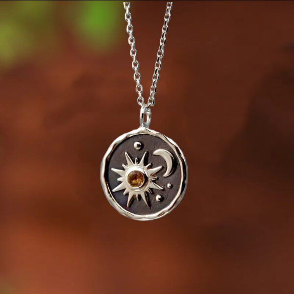 Vintage Boho Sun Moon Pendant Earrings Necklace Set – Spirit & Rebel