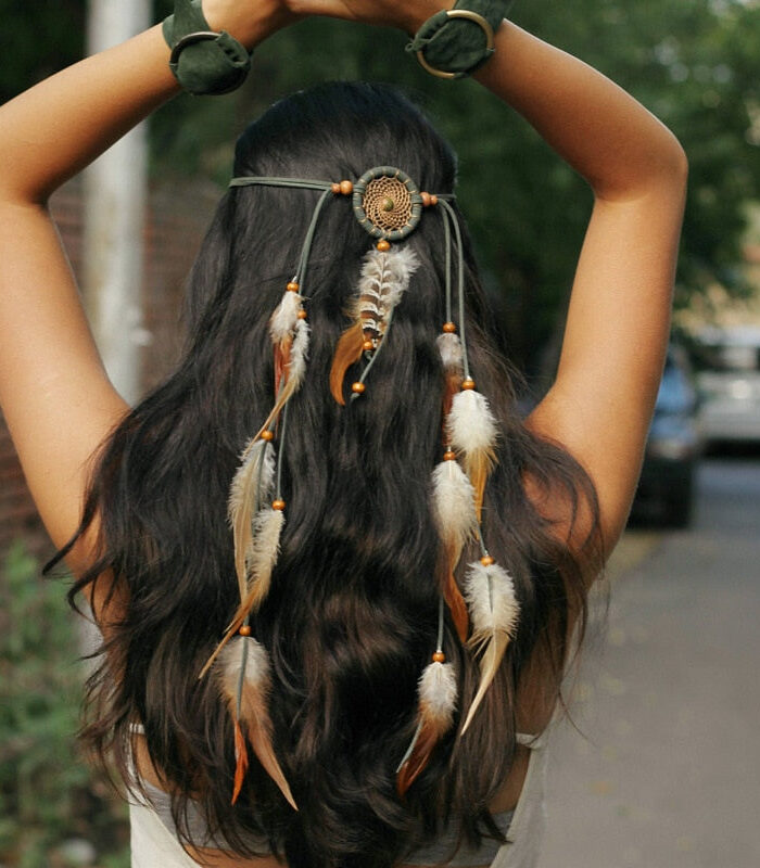 Spirit and Rebel Handmade Boho Feather Headband