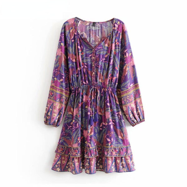 S40ab82bacd41428ca29e42036feb9737i Unstoppable Spirit V-neck Long Sleeve Boho Dress Purple – Spirit & Rebel