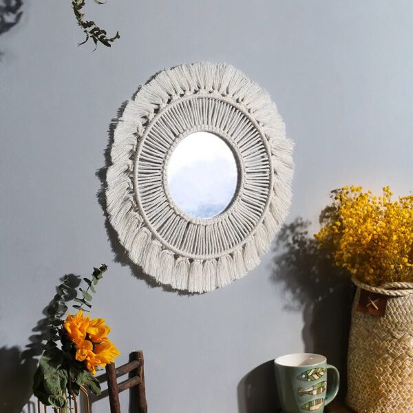 S446a1335b77e4abf92152ea53e84393d7 Boho Bliss Macrame Wall Mirrors – Spirit & Rebel