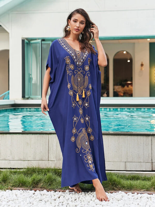 S4957e18ba7b2455bb61f213e71d72d15L Sunset Serenity Embroidered Boho Maxi Bliss Dress