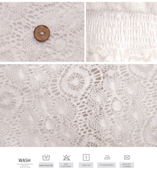 Spirit and Rebel White Lace Boho Tunic Beach Cover up Dress
