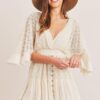 Spirit and Rebel White Lace Boho Tunic Beach Cover up Dress