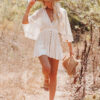 Spirit and Rebel White Lace Boho Tunic Beach Cover up Dress