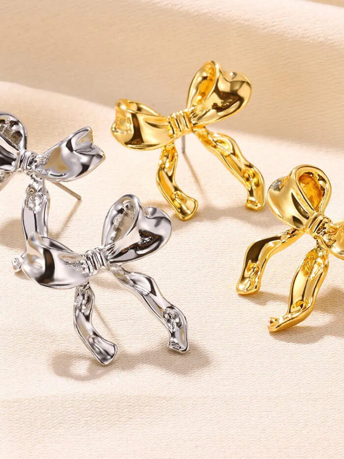 Boho Bow Gold Color Earrings – Spirit & Rebel