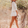 Spirit and Rebel White Lace Boho Tunic Beach Cover up Dress
