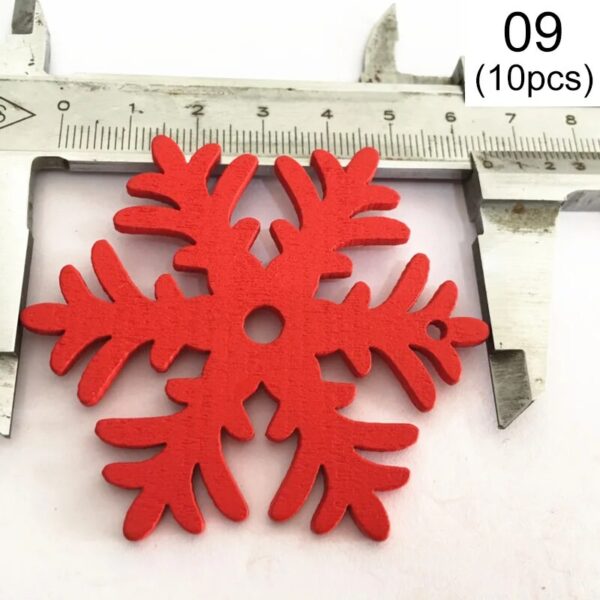 Festive Delight: 10-Piece White & Red Wooden Christmas Boho Ornaments Set – Spirit & Rebel