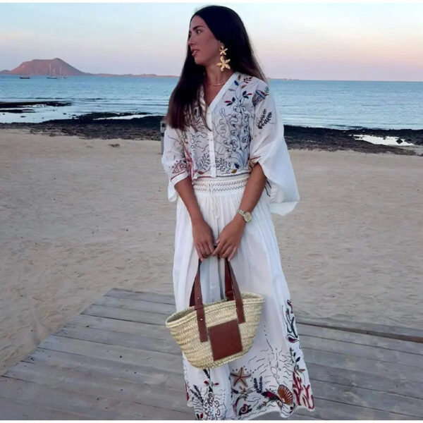 Free Your Mind Embroidered Boho Skirt and Top 2 Piece Set