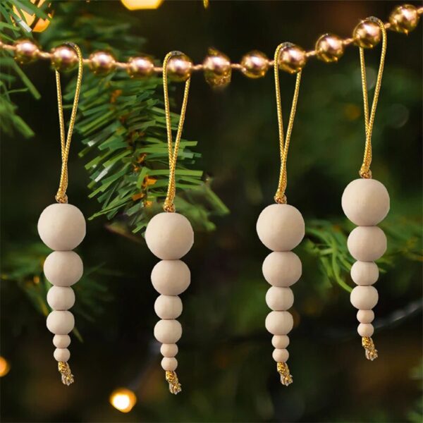 S674aa1e07a324eebbbd9f481ef9ce6abh Bohemian Wooden Beads String Christmas Pendants