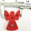 Festive Delight: 10-Piece White & Red Wooden Christmas Boho Ornaments Set – Spirit & Rebel