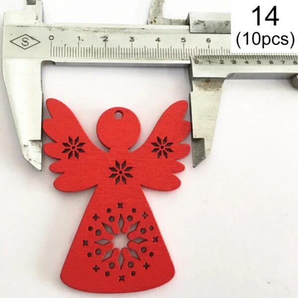 Festive Delight: 10-Piece White & Red Wooden Christmas Boho Ornaments Set – Spirit & Rebel
