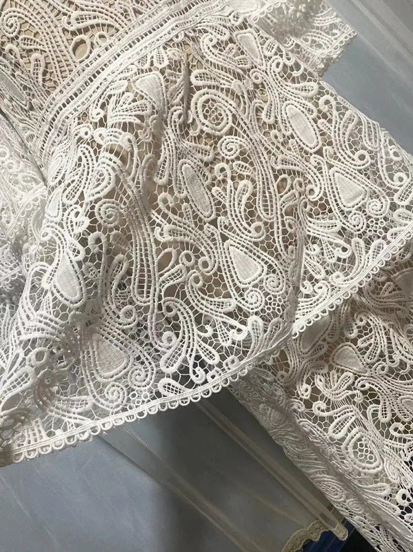 Flowing Lace Boho Gown Dress