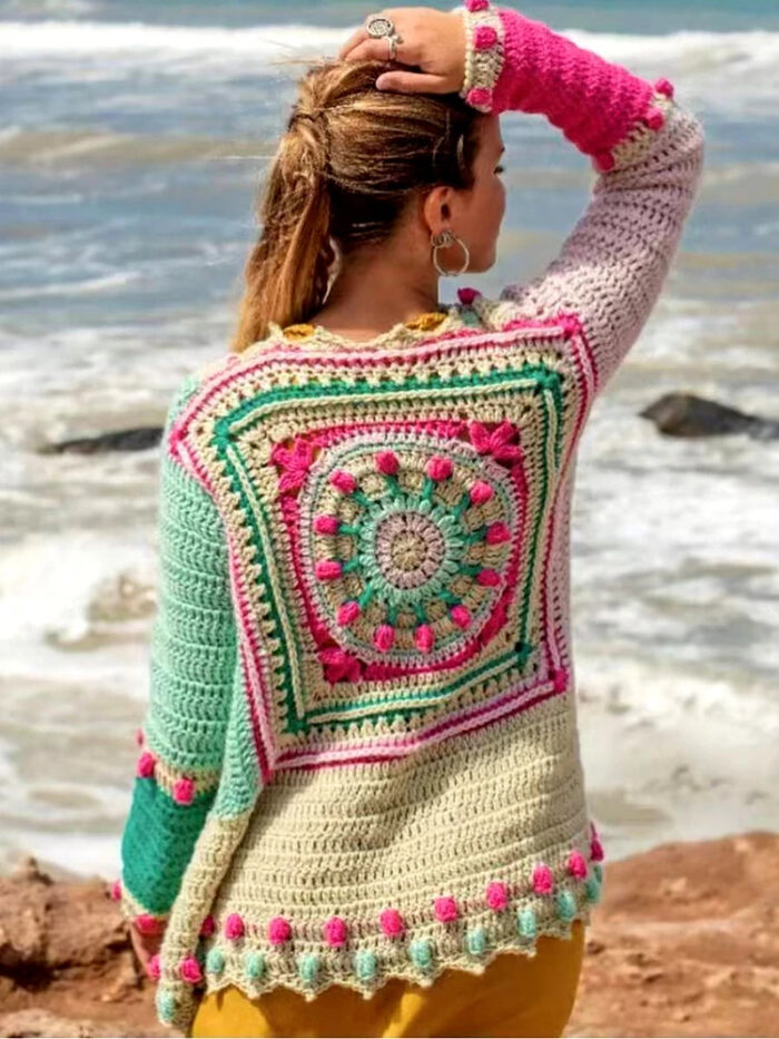 Pastel Horizon Boho Handmade Cardigan – Spirit & Rebel