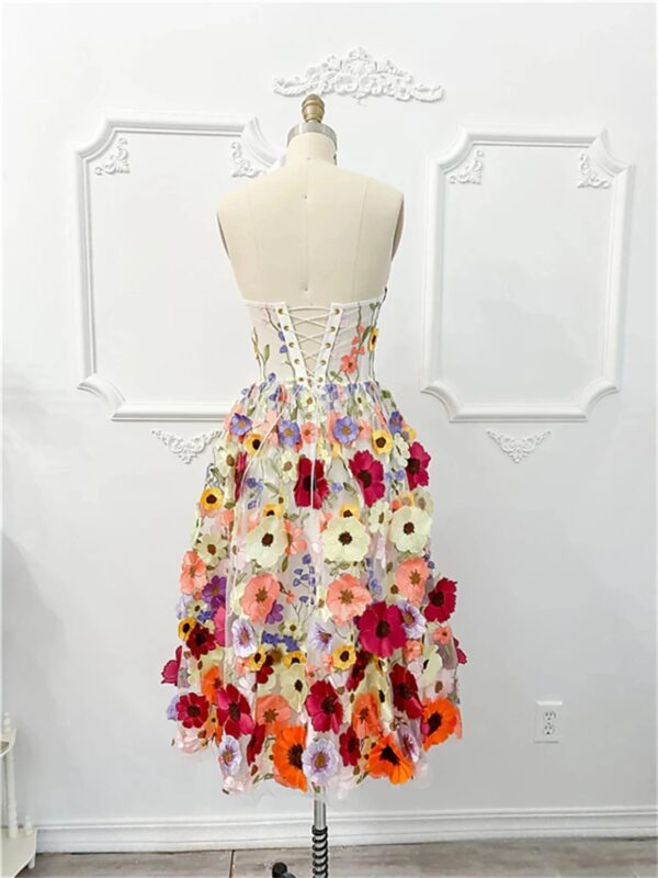 Blooming Fantasy Strapless Corset Boho Dress Champagne – Spirit & Rebel