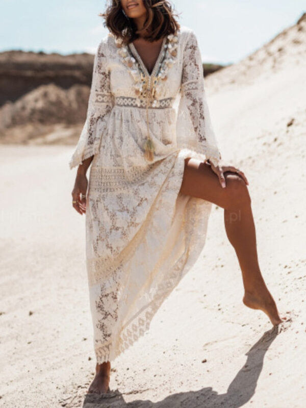S79f0f8317d964a56a93466a6b00d67ffG Boho Spirit White Maxi Dress