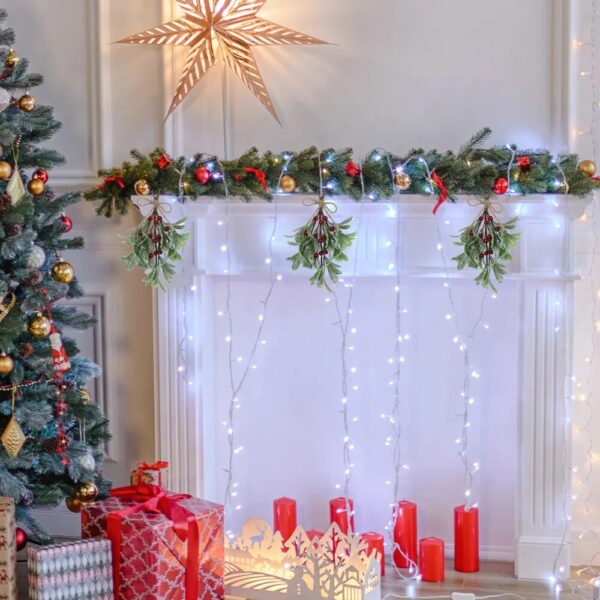 S7b930fc156514a7fa906ccf3294b82d4r Artificial Hanging Christmas Mistletoe Decor