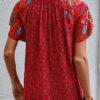 Spirit and Rebel Flowy Floral Boho Blouse