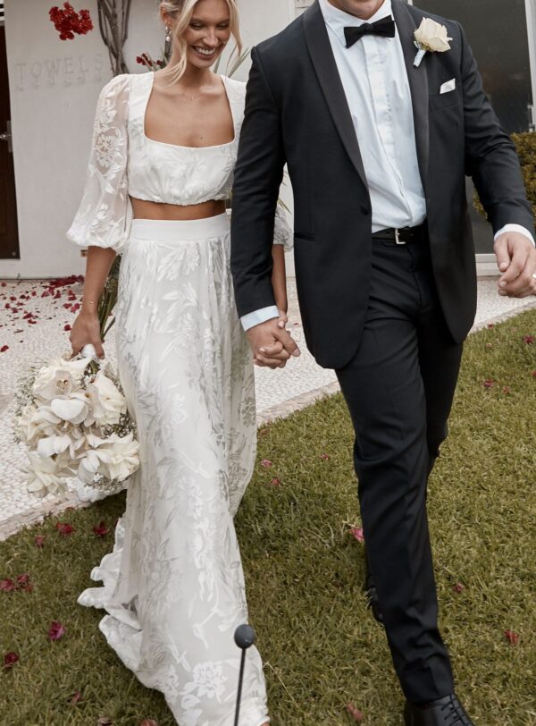 Lunar Love Two Piece Bohemian Open Back Boho Wedding Dress