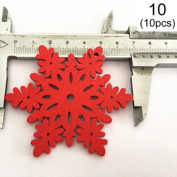 Festive Delight: 10-Piece White & Red Wooden Christmas Boho Ornaments Set – Spirit & Rebel