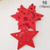 Festive Delight: 10-Piece White & Red Wooden Christmas Boho Ornaments Set – Spirit & Rebel