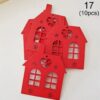 Festive Delight: 10-Piece White & Red Wooden Christmas Boho Ornaments Set – Spirit & Rebel