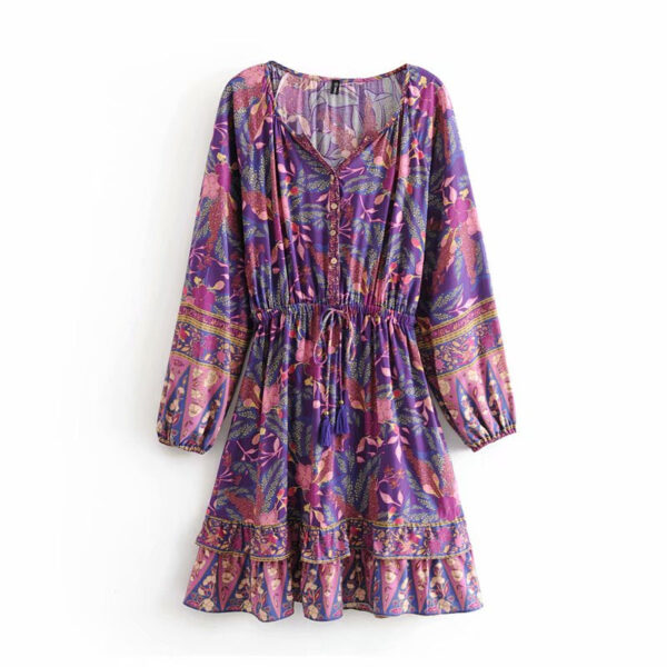 S8d3d87119d6743aaa4e5fb5133080a866 Unstoppable Spirit V-neck Long Sleeve Boho Dress Purple – Spirit & Rebel