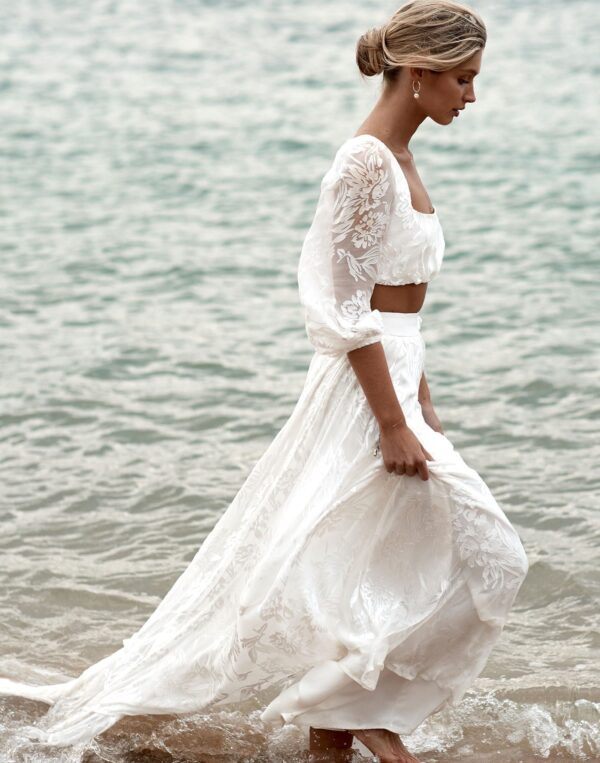 Lunar Love Two Piece Bohemian Open Back Boho Wedding Dress