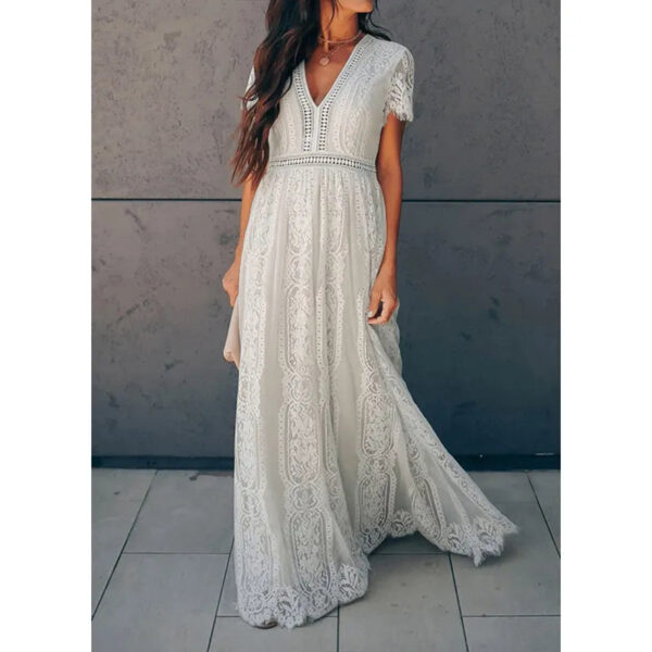 S92c0c803c5d943c4b6f2553f07465c86f Ethereal Elegance Boho Lace Wedding Gown – Spirit & Rebel