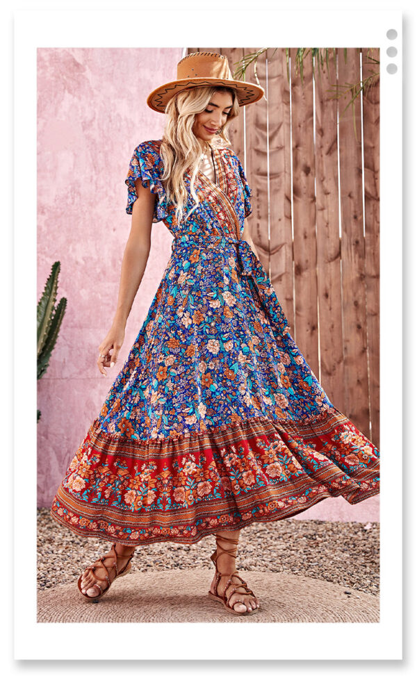 S986f4ad02d9a4215aeff0f28d81417b38 Meadow Dreamer Floral Print Boho Plunge Maxi Dress – Spirit & Rebel