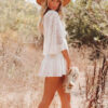 Spirit and Rebel White Lace Boho Tunic Beach Cover up Dress