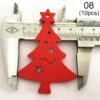 Festive Delight: 10-Piece White & Red Wooden Christmas Boho Ornaments Set – Spirit & Rebel