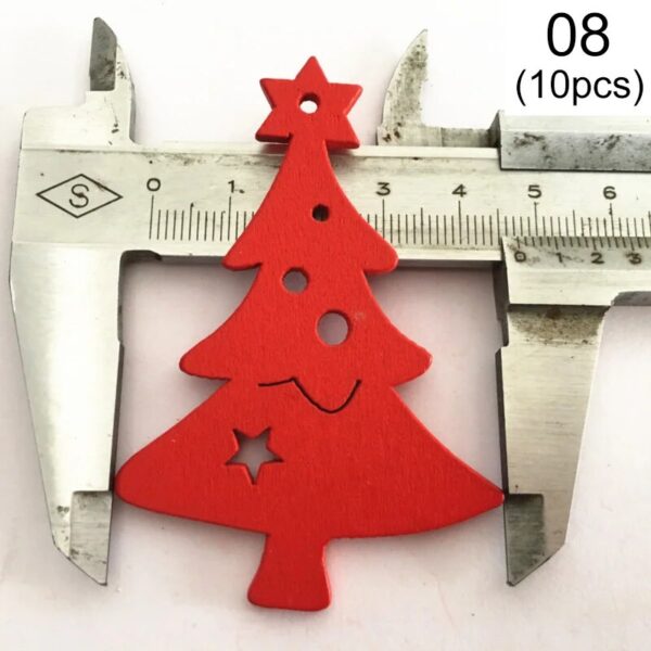 Festive Delight: 10-Piece White & Red Wooden Christmas Boho Ornaments Set – Spirit & Rebel