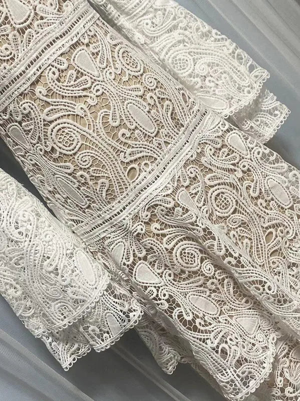 Flowing Lace Boho Gown Dress