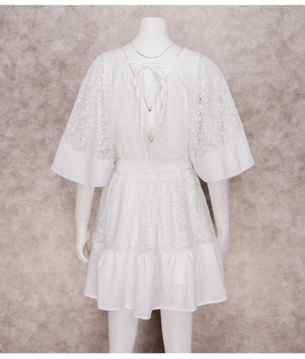 Spirit and Rebel White Lace Boho Tunic Beach Cover up Dress