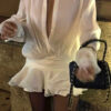 Spirit and Rebel Chiffon Boho Mini Shirt Dress