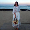 Free Your Mind Embroidered Boho Skirt and Top 2 Piece Set