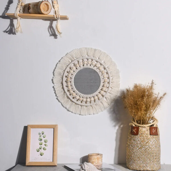 Sb086fe74159146bca2305527133fe125F Boho Bliss Macrame Wall Mirrors – Spirit & Rebel
