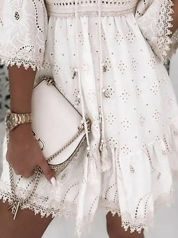 Sun-Kissed Lace Dream Boho Mini Dress