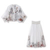 Free Your Mind Embroidered Boho Skirt and Top 2 Piece Set
