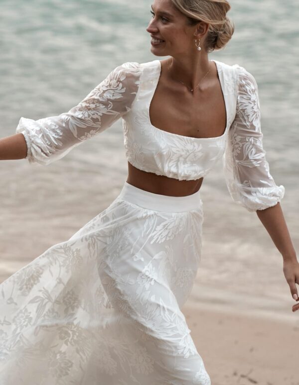 Lunar Love Two Piece Bohemian Open Back Boho Wedding Dress