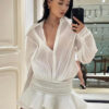 Spirit and Rebel Chiffon Boho Mini Shirt Dress