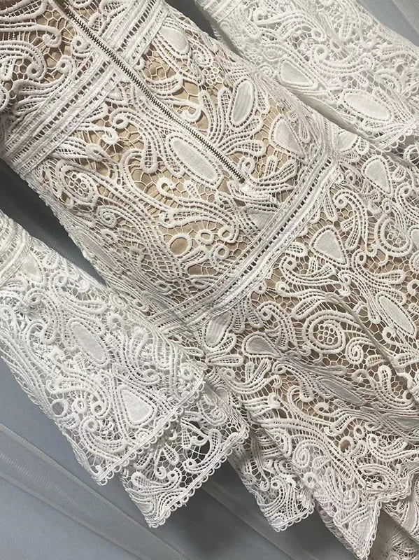 Flowing Lace Boho Gown Dress