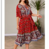 Free Flow Red Plus Size Boho Midi Dress – Spirit & Rebel