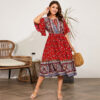 Free Flow Red Plus Size Boho Midi Dress – Spirit & Rebel